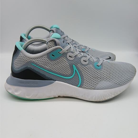 Nike Renew Run Running Sneakers Athletic Sky Gray Hyper Turquoise Size 10 - Picture 3 of 11